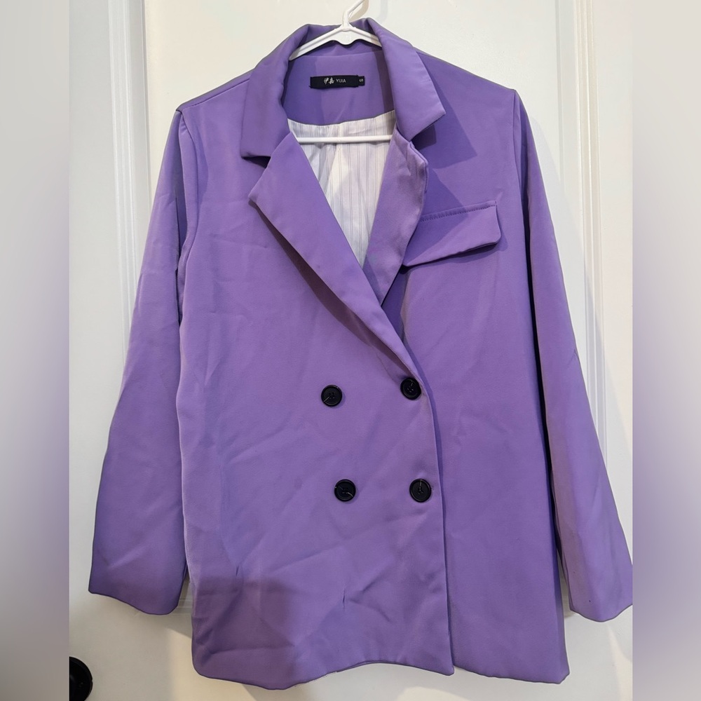 & Other Stories Purple Double-Breasted Blazer